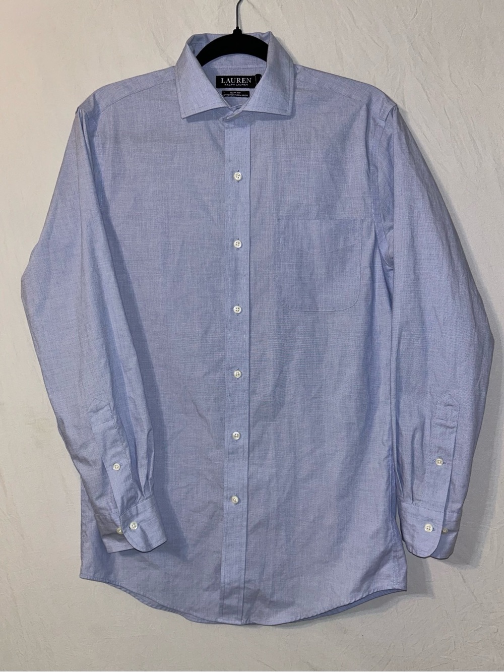 Lauren Ralph Lauren Men's Dress Shirt in Light Blue Slim Fit No Iron 15 32/33